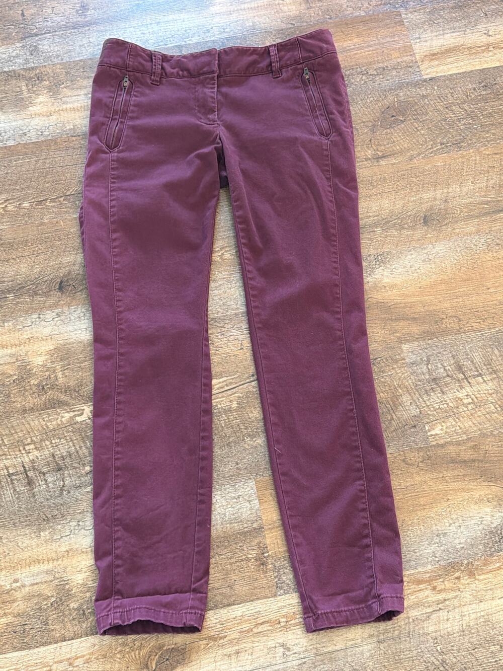 LOFT Women’s Size 2 Burgundy Skinny Velveteen Pants Stretch